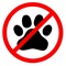 simbolo de prohibido mascotas